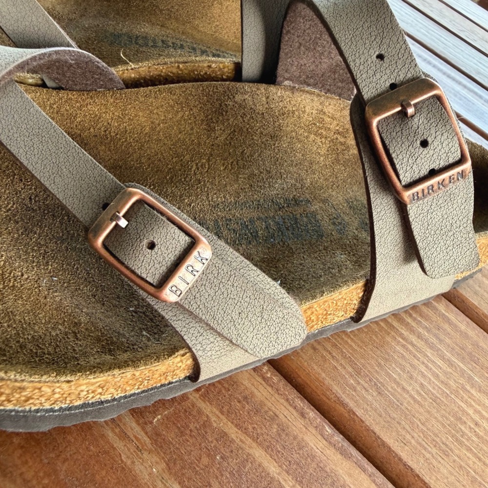 Birkenstock Mayari Stone Birko-Flor Toe Loop Sandals Mocha Brown EU39 US 8-8.5W - Picture 8 of 11